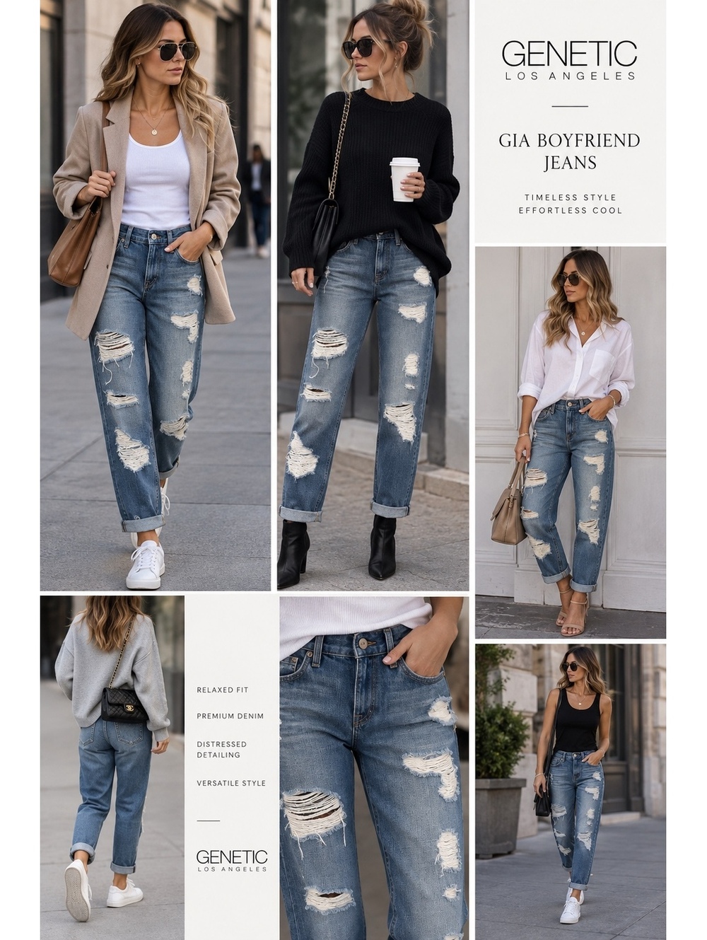 Genetic Los Angeles Gia Boyfriend Jeans – Sanctuary Wash – Size 26 – NWT